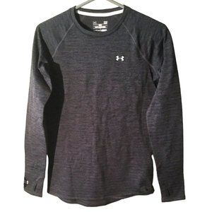 Women's Under Armour Gray Cold Gear Shirt Size Small Petite SM S Long Sleeve SP